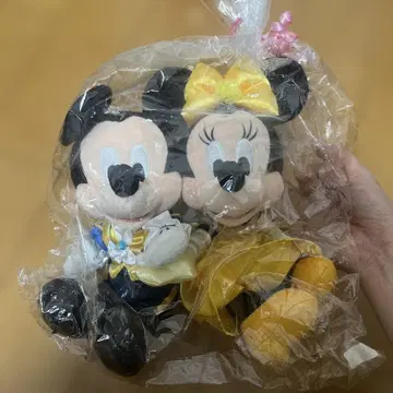 미키 미니 페어 봉제 인형 미녀와 야수