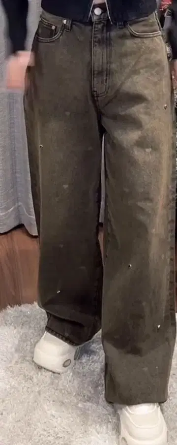 EMODA 하트 도트 루즈 청바지