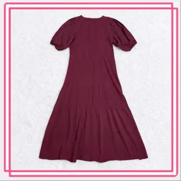 [ 로페피크닉 ] 보르도 리브 원피스 퍼프 슬리브 고급 성숙/러블리