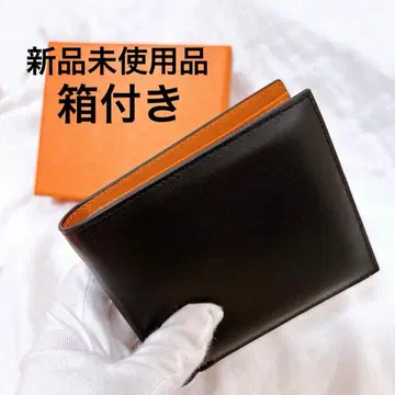 2단 접이식 지갑 남성용 안티스키밍 블랙 가죽 컴팩트 박스 포함