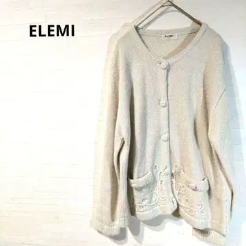 ELEMI 긴팔 가디건 크림색 캐주얼 F