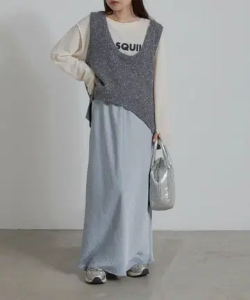 CIAOPANIC TYPY 스타일업 새틴 스커트 색스 블루 S