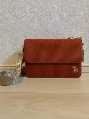 POLO 코듀로이 오렌지 숄더백