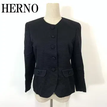 LA7816 HERNO 실크 노카라 자켓 블랙 40