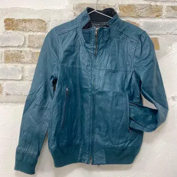 새상품급 돈피 JASSstandard 파랑 가죽 자켓 스탠드 카라 L