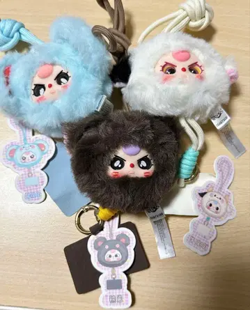 Baby three 봉제 인형 키링 3개 세트 스마트폰 스트랩