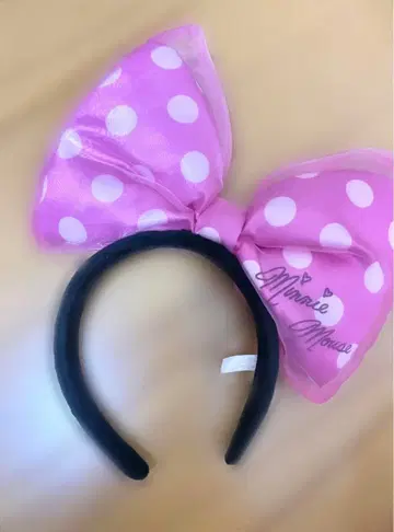 디즈니 미니 리본 머리띠 핑크