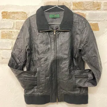 새상품급 돈피 주름 가공 블랙 가죽 자켓 L