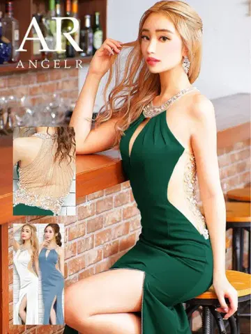 엔젤알 그린 롱 드레스