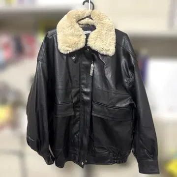 여성용 M 블랙 가죽 자켓 INGNI