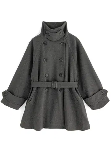 GRL 벨트 포함 멀티 Way 페이크 울 코트