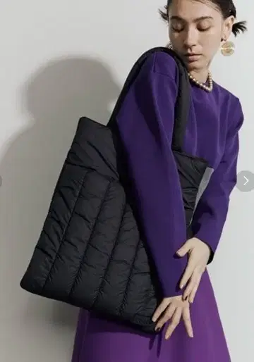 UN3D. 퀼팅백 토트백 블랙