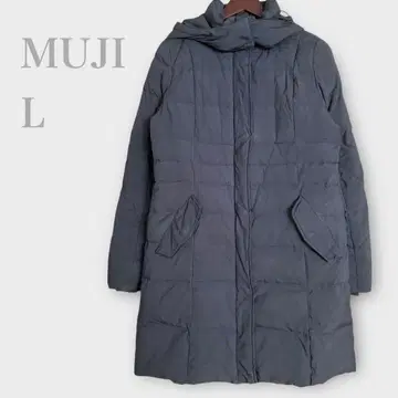 무인양품 후드 부착 다운 자켓 코트 롱 기장 블랙 L