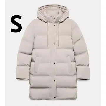 ZARA 세미롱 기장 러버 가공 윈드브레이커 아노락 S 충전솜 다운