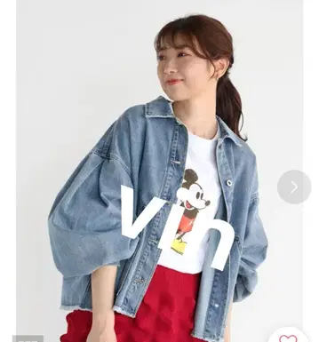 볼륨 슬리브 데님 자켓