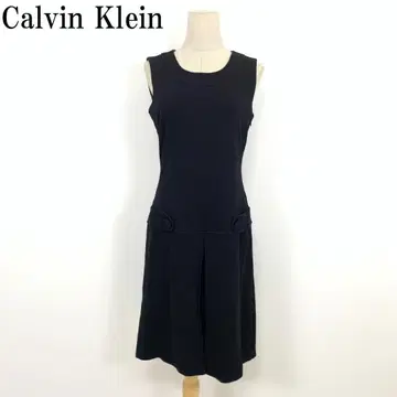 LA6890 캘빈클라인 슬리브리스 원피스 레이온 블랙 M