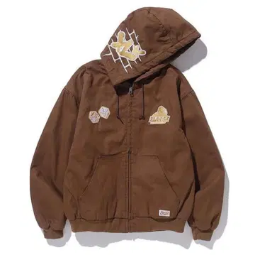 X-LARGE 브라운 후드 부착 자켓