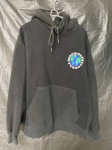 SSUR PLUS 플리스 후드티 블랙