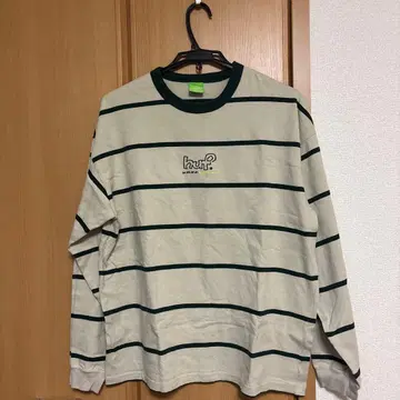 HUF 스트라이프 긴팔 T셔츠 아이보리/그린