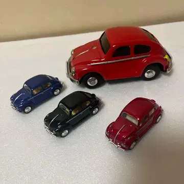 폭스바겐 비틀 미니카 세트 4대 노브랜드 양철제