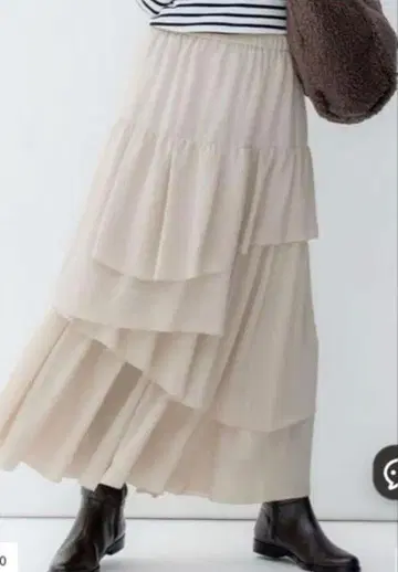 [미사용 새상품] 23구 에어리 조젯 캉캉 스커트 아이보리 32