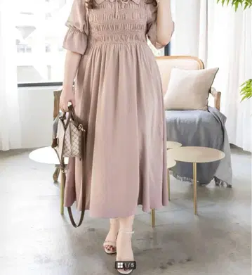 즉시 구매 OK 무료배송 쿠레트 탈부착 카라 셔링 원피스