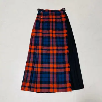 오닐 오브 더블린 체크 플리츠 롱 스커트 블루 레드