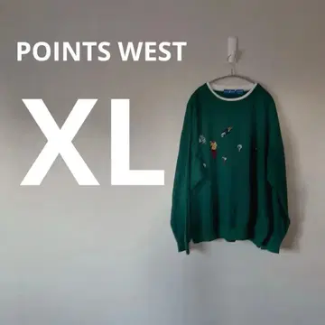 POINTS WEST 그린 [ XL ] 트레이닝복 골프 패턴 녹색