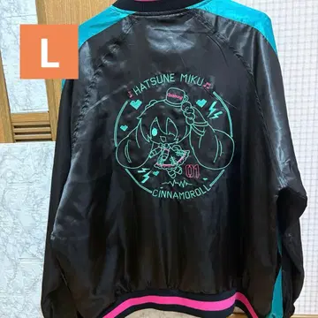 하츠네 미쿠 시나모롤 블루종 스카잔 산리오 여성용 블랙 L