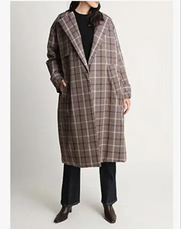 Mila Owen 체크 무늬 A라인 다운