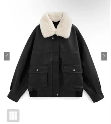 그레일 퍼 부착 옷깃 2Way 가죽 자켓[kd89]블랙