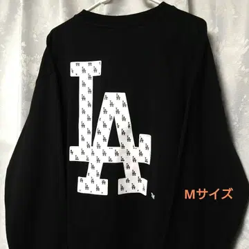 MLB 다저스 백 로고 소매 끝 자수 긴팔 티셔츠 M 사이즈