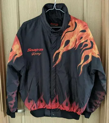 [ L 사이즈 ] Snap-on 레이싱 나일론 자켓 파이어 패턴