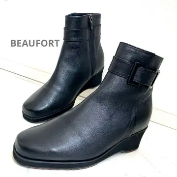 정가 2만엔 이상 새상품급 BEAUFORT 가죽 웨지솔 숏부츠