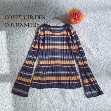 콩트와르 데코토니에 [ S ] 긴팔 상의 보더 무늬 캐주얼 리브