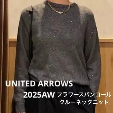 2025AW UNITEDARROWS 플라워 스팽글 크루넥 니트