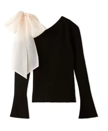 SNIDEL 숄더 리본 니트탑