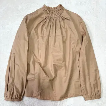 Ballsey 코튼 새틴 프릴 칼라 블라우스 40 L