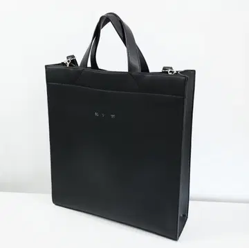 BEAMS LIGHTS 가죽 스퀘어 토트 숄더백 블랙