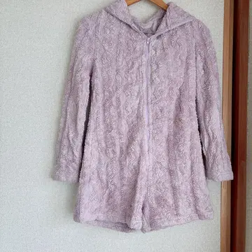 [해외 구제 의류] 플리스 후드 부착 룸웨어 라벤더 한정판