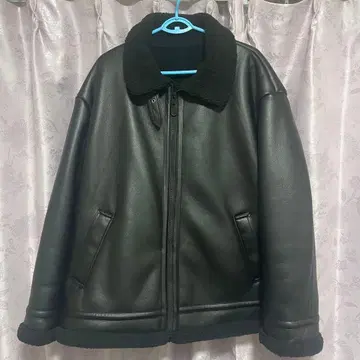 새상품급 GU 인조 가죽 B-3 블루종 3XL