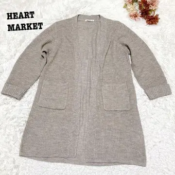 s.2104 [하트마켓] 긴팔 니트 롱 가디건 그레이 계열