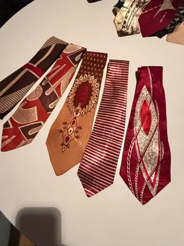 빈티지 40s 50s 넥타이 5개 세트 아르데코 로카빌리