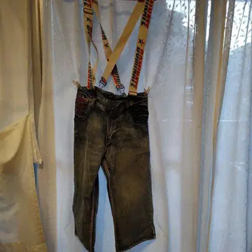 서스펜더 포함 블루 데님