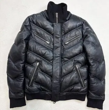 잭로즈 JACKROSE 가죽 다운 자켓 검정 블랙