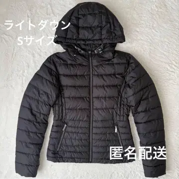 ZARA 후드 부착 라이트 다운 자켓 블랙 S 사이즈