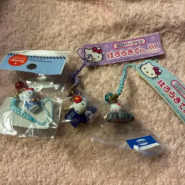 헬로키티 온천 버전 스트랩 3개 세트