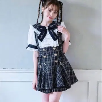 LIZLISA 반팔 메시지 리본 트위드 셋업