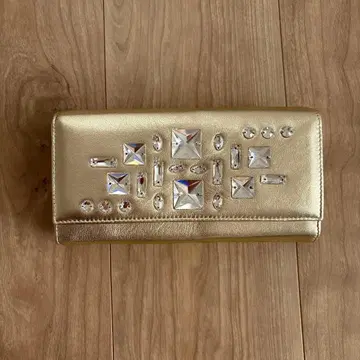 [ 미사용 새상품 ] 2026년에 딱! 스톤 장식 골드 장지갑