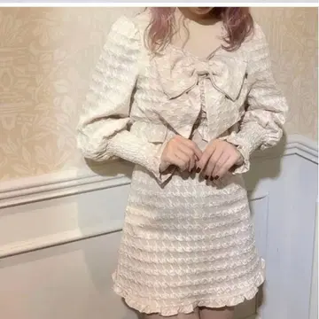 bubbles 체크 자카드 셋업 아이보리